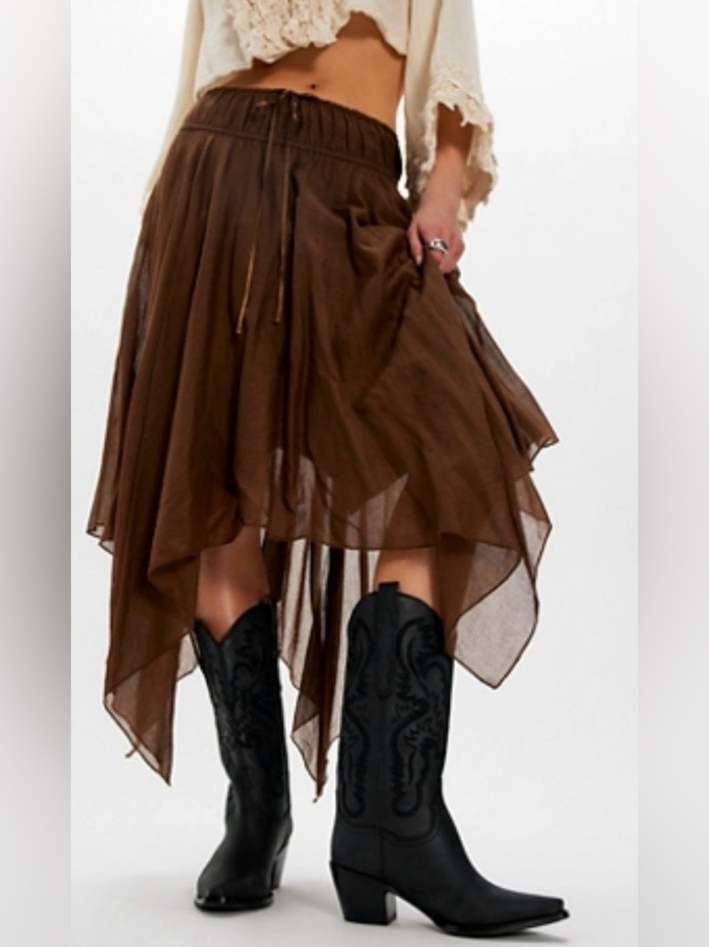 Jeffrey Campbell DAGGET BLACK WASHED WESTERN PULL ON BOOTS US8 $298